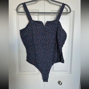 Abound Blue and Pink Leopard Print Bodysuit